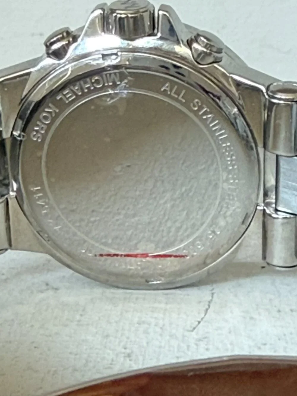 Michael Kors MK5411 Dylan Crystal Bezel Mother of Pearl Silver Chronograph Watch